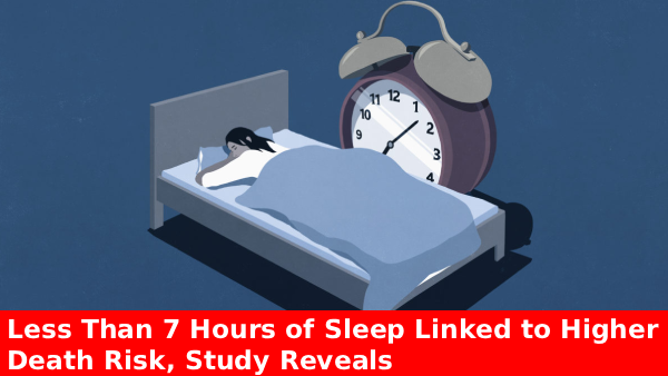 Less Than 7 Hours of Sleep Linked to Higher Death Risk, Study Reveals in new health findings.