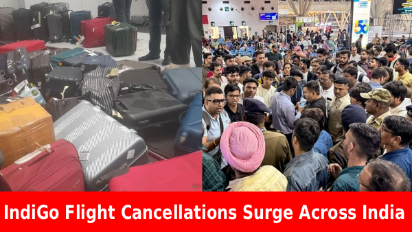 Passengers stranded at airport due to widespread IndiGo flight cancellations