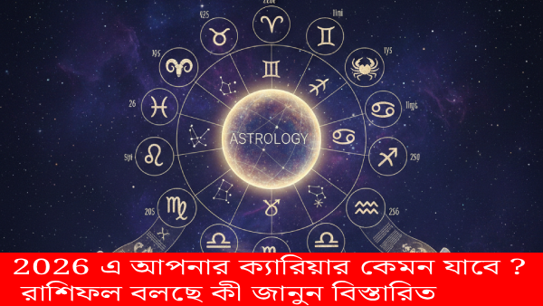 2026 এ আপনার ক্যারিয়ার কেমন যাবে – রাশি অনুযায়ী ক্যারিয়ার রাশিফল গ্রাফিক ব্যানার
